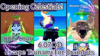 Getting Celestials the first time I play Escape Tsunami For Brainrots... 