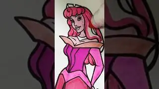 🎀 Coloring Princess Aurora all pink [12 Days Of Princesses] #monochrome