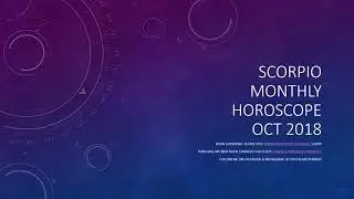 Scorpio Monthly Horoscope (Oct 2018)