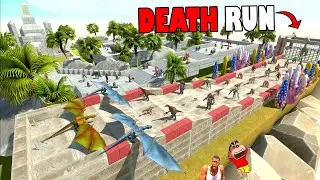 CHOP DEATH RUN vs SHINCHAN TEAM & HAMID TEAM in Animal Revolt Battle Simulator Hindi | DRAGON TRAP