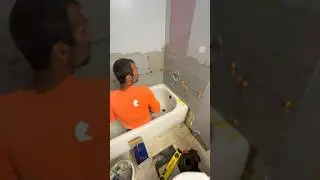Contractor ghosted her 👻 #diyproject #tileinstaller #bathroomremodel #homeimprovements