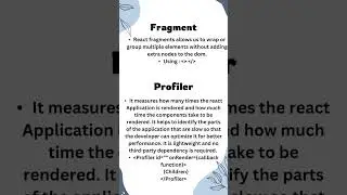 React fragments and profiler