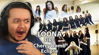 LOONA - 'FIRE' & 'Cherry Bomb' & 'Eclipse' Dance Covers | REACTION