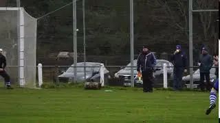 Scott Moffat saves a net bound shot from Owen Fraser &ndash; Newtonmore v Aberdeen University  on 16 11 19