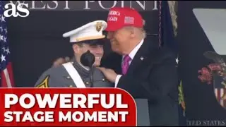 ELECTRIFYING MOMENT as Trump HONORS CADET'S record-breaking feat at West Point