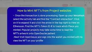 How to mint NFTs from project websites