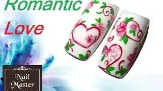 Great Romantic Love simple nail art tutorial - Романтичные сердца красивейший дизайн