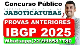 Concurso Jaboticatubas MG 2026 | Banca IBGP | Professor Romilton J&uacute;nior | Provas da Banca IBGP 2025