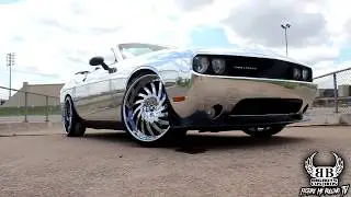 Chrome Wrapped Convertible Challenger on Amani Forged Vornado's by Big Boys Customs!