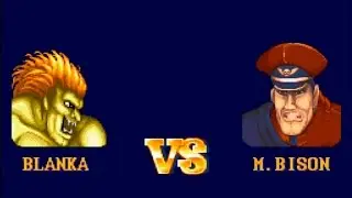Street Fighter II SNES - Blanka vs. M. Bison - Hardest Setting (+ Best Ending)