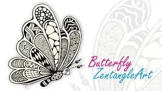 Zentangle art butterfly easy ✺ zentangle butterfly ✺ zentangle art easy for kids