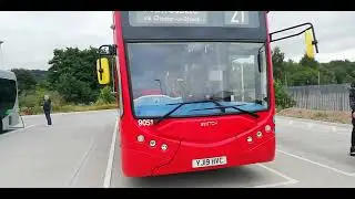 Go North East Optare Demonstrator YJ19 HVC electric double decker on display at Riverside Depot