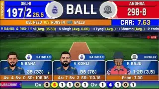 Andhra vs Delhi Group D - Live Cricket Score & Commentary | Commentary By Rahul & Rishi | 2nd innin