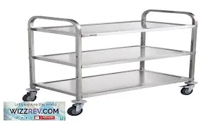 VEVOR Kitchen Utility Cart 3 Tiers Wire Rolling Cart with 450LBS Capacity