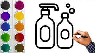 How to draw shampoo bottle for beginners / Step by steps Shampoo bottle drawing / Let`s draw