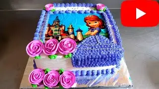 PASTEL CUADRADO de la prinsesa sofia || como decorar Torta de la princesa sofia  LO MAS FACIL