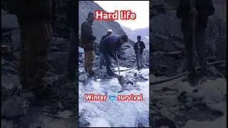 Winter Hard life.     #winter #hardwork #hard #life #ice #cutting #water #waterislife #harsh #fypシ