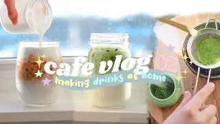 AT HOME CAFE VLOG: homemade cafe drinks, life as a barista, cute drinks, at home espresso machine!