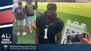 Tigers wide receiver Eric Singleton Jr. speaks with the media Thursday afternoon