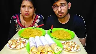 Egg Roll,Papdi chaat and Maggi eating Challenge with Maa ❤️
