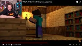 Rubius Reacciona a Video musical de Minecraft parodia  ( Usher DJ Got Us Fallin In Love )