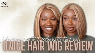 Affordable Honey Blonde Bob Wig + How to Cut a Blunt Bob Haircut | ft. UNice Hair | Tan Dotson