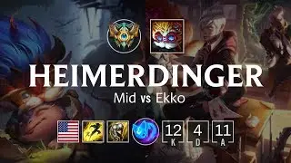 Heimerdinger Mid vs Ekko - NA Challenger Patch 8.22