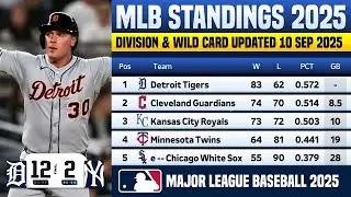 🔴 MLB STANDINGS TODAY | MLB STANDINGS 2025 WILD CARD RACE HEATING UP AS OF 10 SEP 2025