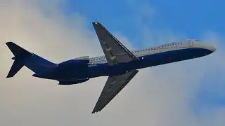 USA Jet Airlines DC-9-32(F) [N205US] Takeoff at Willow Run Airport