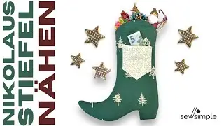 Nikolausstiefel nähen mit kostenlosem Schnittmuster
