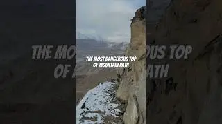 Walking on a Dangerous Snowy Mountain Path Extreme Cliff Trail #shortsfeed #viral #shorts #travel