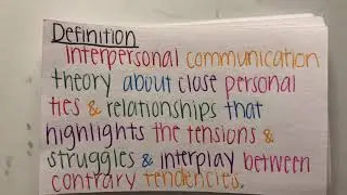 Module 3: Relational Dialectics Theory