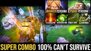 Pudge Persona + Invoker Persona !!! SUPER COMBO &mdash; 100% No One Can't Survive | Pudge Official
