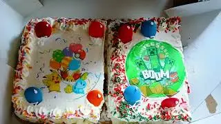3. Half of Benjamin's Minecraft Birthday Cake and Half of Benjamin's Pok&eacute;mon Birthday Cake Combined 