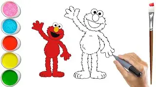 How to Draw Elmo from Sesame Street - Step by Step | Mady Arts