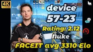 device (57-23) avg 3310 Elo (Nuke) | Dec 31, 2025 #cs2 #astralis #device #100t
