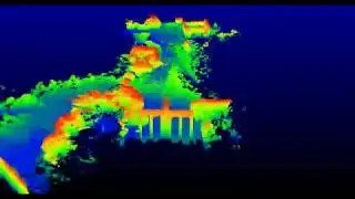 3D mapping. Backpack LiDAR system walking capture.