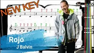 Rojo | J Balvin | Violin SHEET MUSIC [With Fingerings] [Level 2] New Key