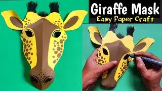 Giraffe Mask. Animal Mask. SchoolCraft.Giraffe Costume. #GiraffeMaskCraft #GiraffeFaceMask #ckArtdes