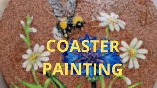 DIY Beautiful Floral Cork Board Painting with Bee | Acrylic Painting Tutorial |