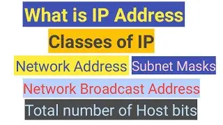 What is IP Address | Classes of IP | Network address | Network broadcast address | Total no host bit