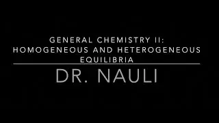 Equilibrium Part 2: Homogeneous and Heterogeneous Equilibria