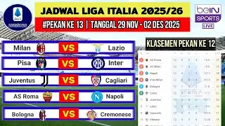 Jadwal Liga Italia 2025 Pekan 13~Milan vs Lazio~Klasemen Serie A 2024/2025 Terbaru~Live Bein