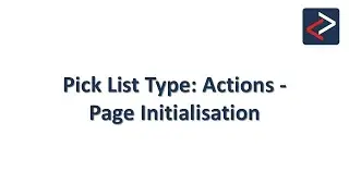 704 Page Initialisation Actions of Pick List Type