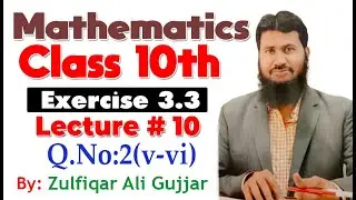 Exercise 3.3 | Q.No:2 (v- vi)| Chapter # 3 | Mathematics Class 10th | Lec # 10