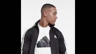 ADIDAS Basic 3 Stripes Tricot Track Suit Jacket Pants Men Black | IC6747