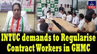 INTUC demands to Regularise Contract Workers in GHMC | #hyderabad