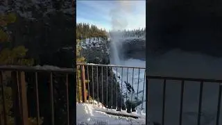 Frozen Majesty |Winter View of a Towering Waterfall #nature #darood #relaxing