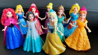 Looking For Disney Princess,  Mix Rainbow Dress! 9 MYSTERY SURPRISES Dolls Satisfying Video ASMR   K