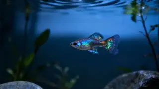 6 Hours Relaxing Guppy Aquarium 🐠 | Real River Water Sounds | No Music